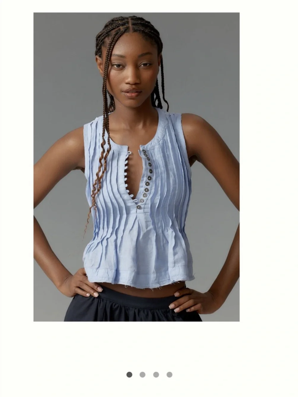 NWT Anthropologie Lottie Pleated Linen Tank - Picture 1 of 5